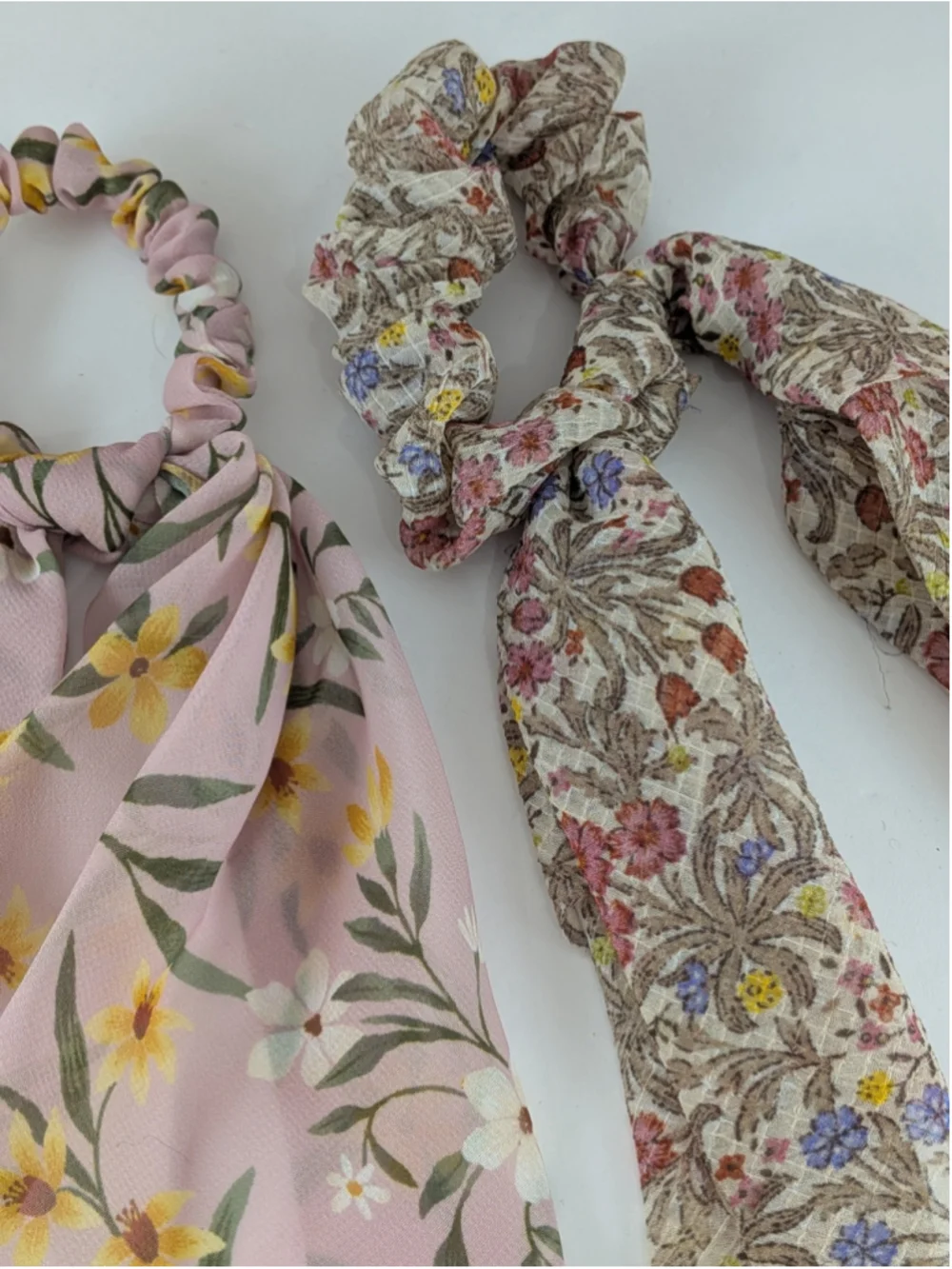 Floral Hair Scrunchie Scarf Set 2
